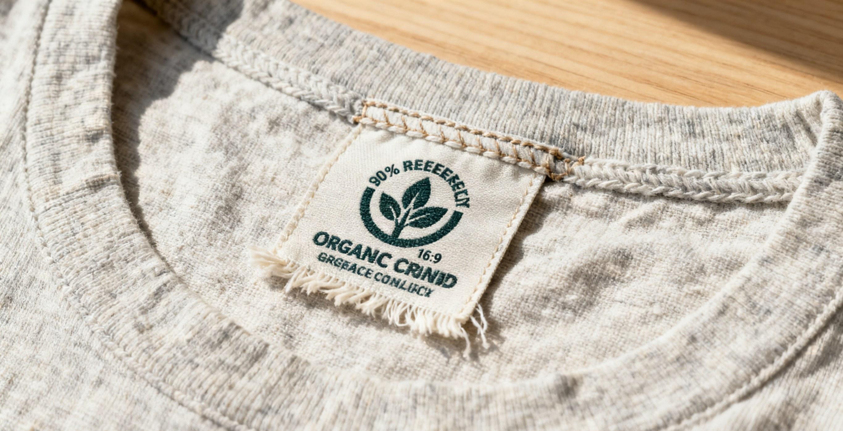 Eco-friendly garment labels with recycled fabric.